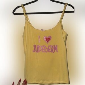 omighty Yellow 'I ♥ Juvederm' Glitter Graphic Cami
